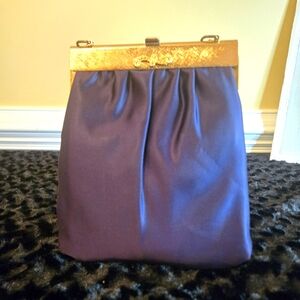 Vintage Elegant Navy Blue and Gold Women's Bag
